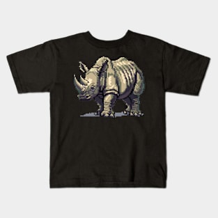 Rhinoceros in Pixel Form Kids T-Shirt